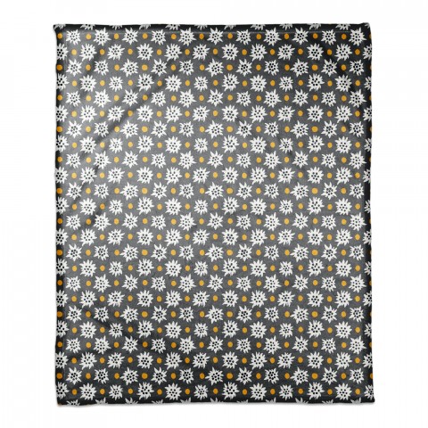Abstract Snowflake Pattern in Gray 50x60 Coral Fleece Blanket