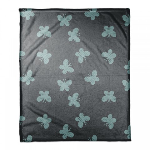 Butterfly Pattern in Blue 50x60 Coral Fleece Blanket