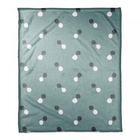 Polka Dots in Blue and White 50x60 Coral Fleece Blanket