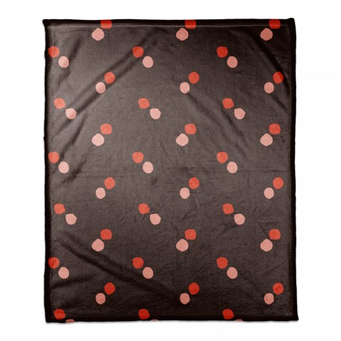 Polka Dots in Red and Pink 50x60 Coral Fleece Blanket