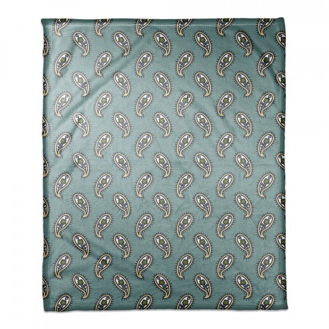 Paisley Pattern in Blue 50x60 Coral Fleece Blanket