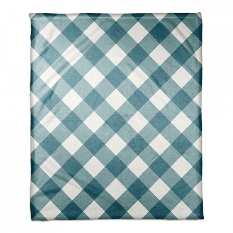 Blue Plaid 50x60 Coral Fleece Blanket