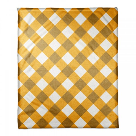 Yellow Plaid 50x60 Coral Fleece Blanket