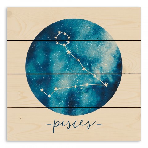 Pisces Zodiac Sign Astrological Constellation 14x14 Pallet Wood Art