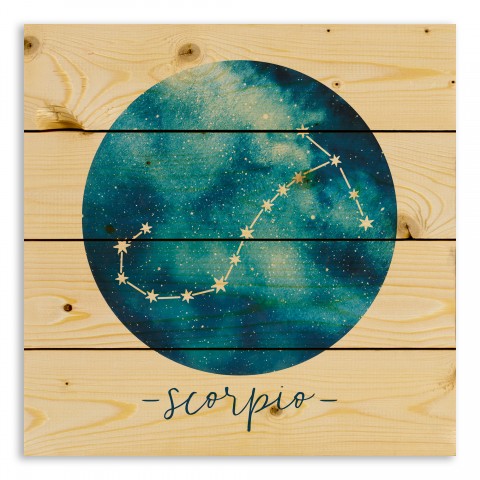 Scorpio Zodiac Sign Astrological Constellation 14x14 Pallet Wood Art