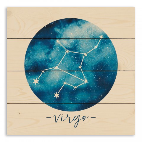Virgo Zodiac Sign Astrological Constellation 14x14 Pallet Wood Art