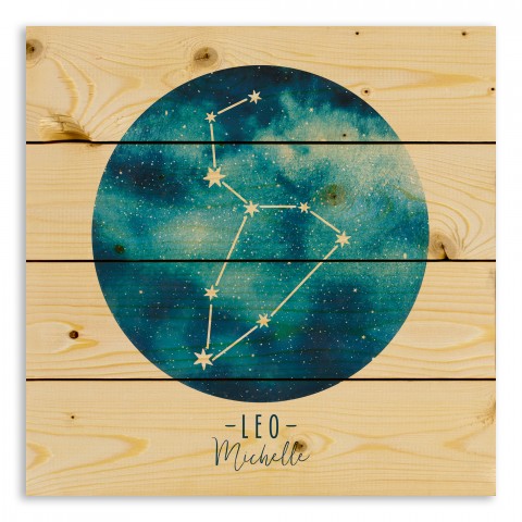 Leo Zodiac Sign Astrological Constellation 14x14 Personalized Pallet Wood Art