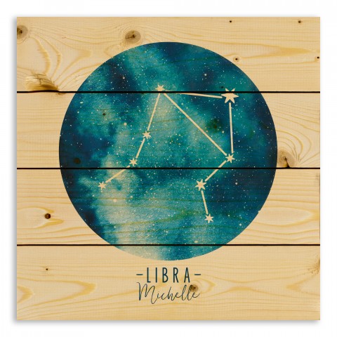 Libra Zodiac Sign Astrological Constellation 14x14 Personalized Pallet Wood Art