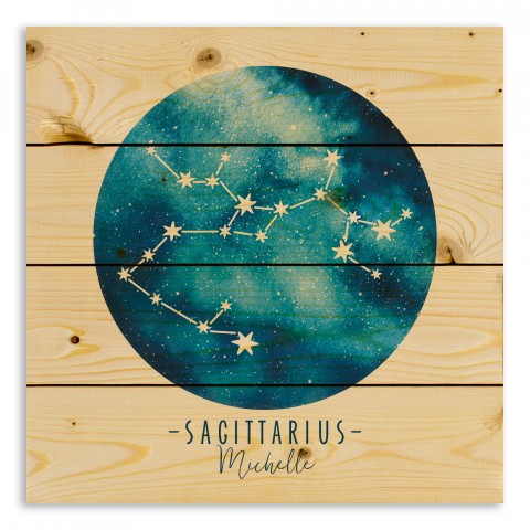 Sagittarius Zodiac Sign Astrological Constellation 14x14 Personalized Pallet Wood Art