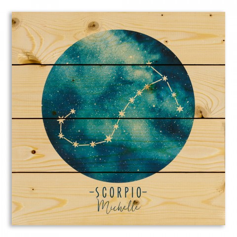 Scorpio Zodiac Sign Astrological Constellation 14x14 Personalized Pallet Wood Art