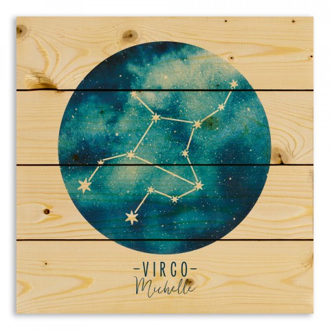 Virgo Zodiac Sign Astrological Constellation 14x14 Personalized Pallet Wood Art