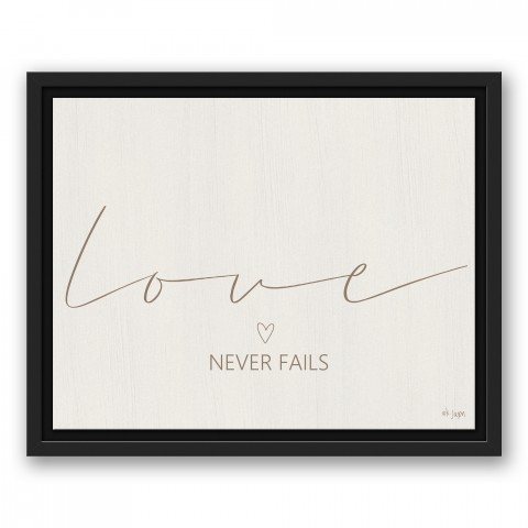 Love Never Fails Framed 11x14 Black Floating Framed Canvas