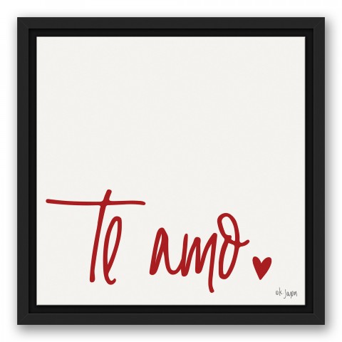 Te Amo Framed 12x12 Black Floating Framed Canvas