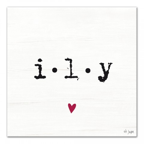 ILY Heart 12x12 Canvas Wall Art