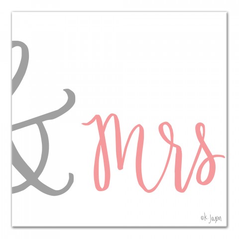 & Mrs 12x12 Canvas Wall Art