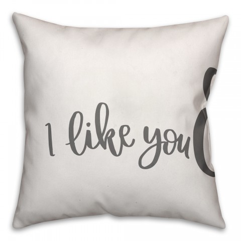I Like You and I Love You 16x16 Spun Poly Pillow