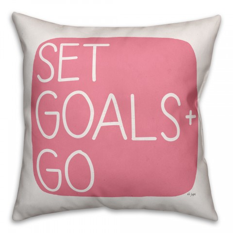 Set Goals + Go 16x16 Spun Poly Pillow