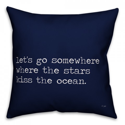 Where the Stars Kiss the Ocean 16x16 Spun Poly Pillow