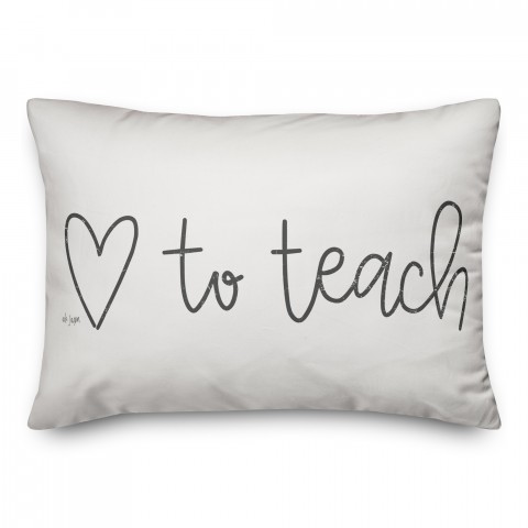 Love To Teach Lumbar 14x20 Spun Poly Pillow