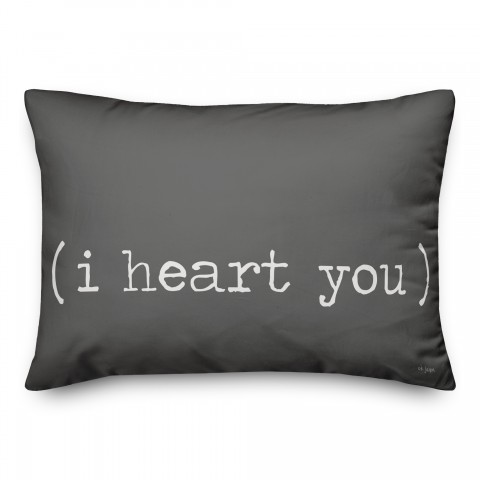 I Heart You Lumbar 14x20 Spun Poly Pillow