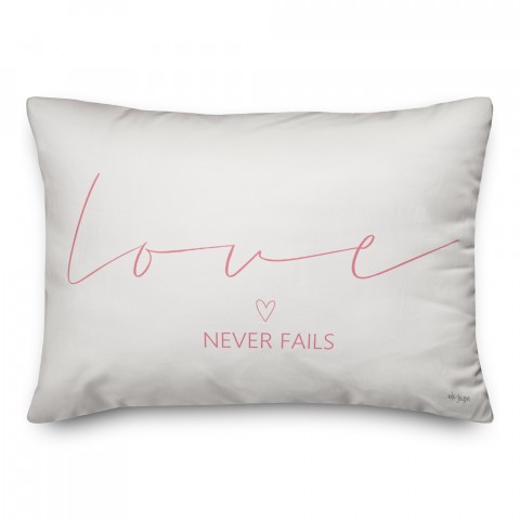 Love Never Fails Lumbar 14x20 Spun Poly Pillow