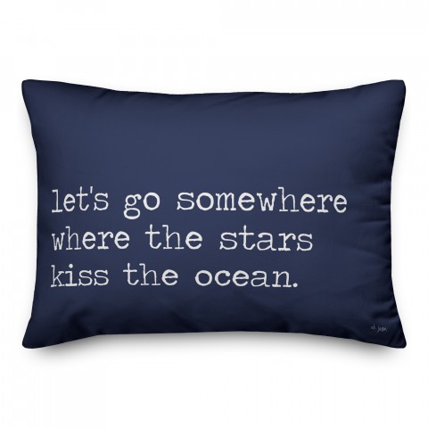 Where the Stars Kiss the Ocean Lumbar 14x20 Spun Poly Pillow