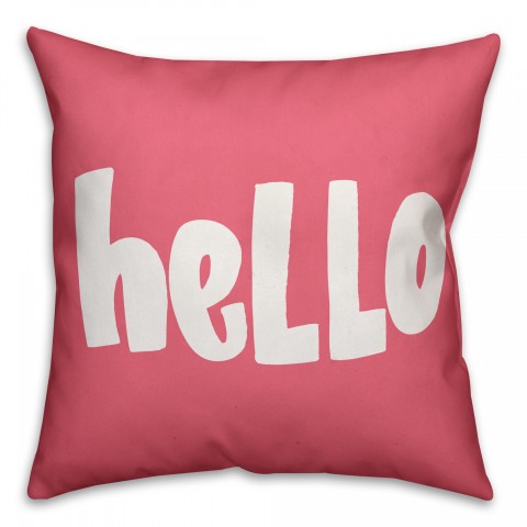 Hello 16x16 Spun Poly Pillow