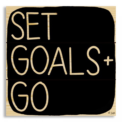 Set Goals + Go 10.5x10.5 Pallet Wood Art