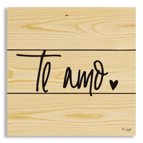 Te Amo Black Heart 10.5x10.5 Pallet Wood Art