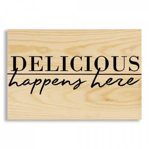 Delicious Happens Here 10.5x7 Pallet Wood Art