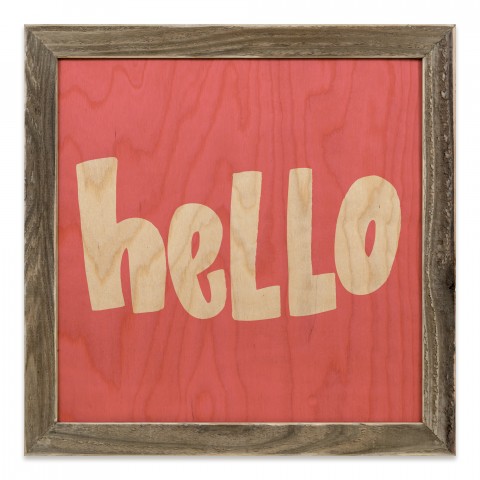 Hello 12x12 Framed Pallet Wood Art