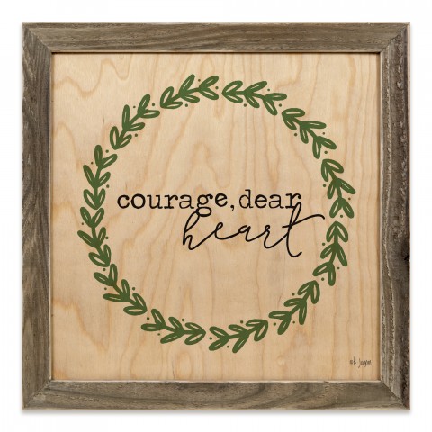 Courage Dear Heart 12x12 Framed Pallet Wood Art