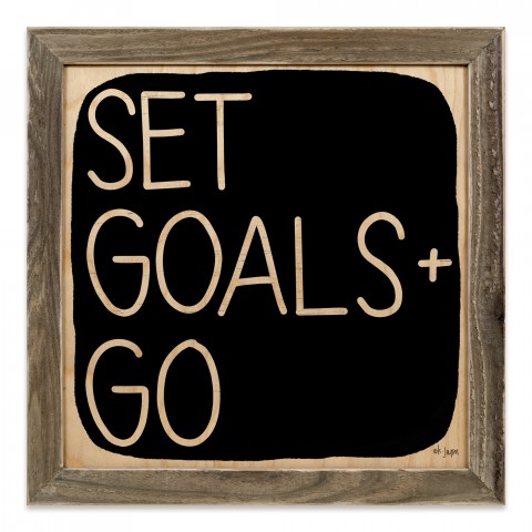 Set Goals + Go 12x12 Framed Pallet Wood Art