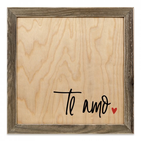 Te Amo Red Heart 12x12 Framed Pallet Wood Art
