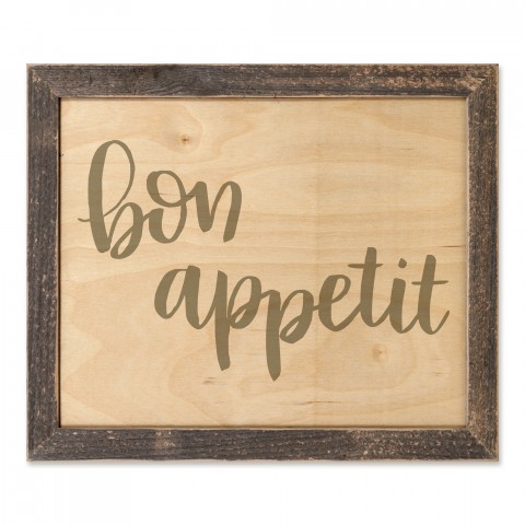 Bon Appetit 14x11 Framed Pallet Wood Art