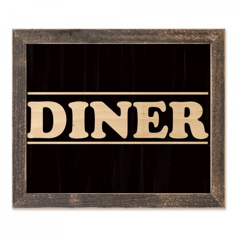 Diner 14x11 Framed Pallet Wood Art