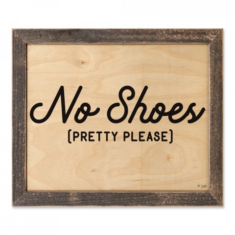 No Shoes Pretty Please 14x11 Framed Pallet Wood Art