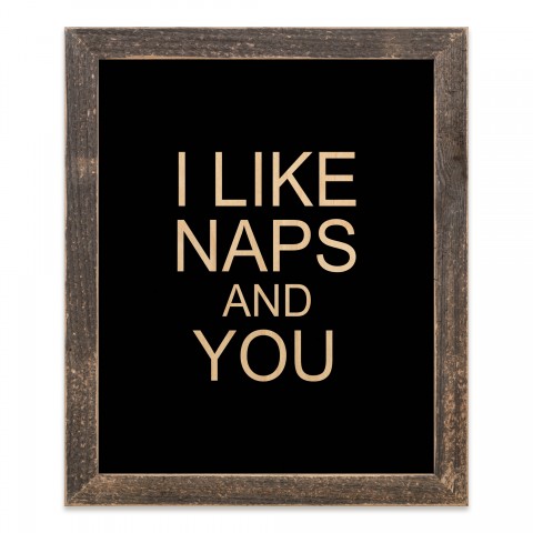 I Like Naps And You 14x11 Framed Pallet Wood Art