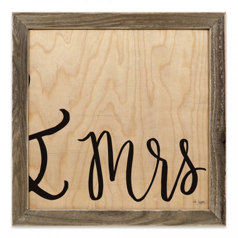 & Mrs 12x12 Framed Pallet Wood Art