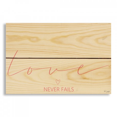 Love Never Fails 10.5x7 Pallet Wood Art