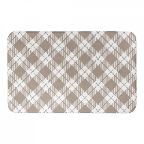 Tan Plaid 34x21 Bath Mat