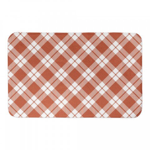 Orange Plaid 34x21 Bath Mat