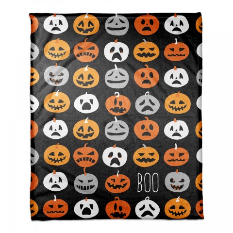 Boo Pumpkin Pattern 50x60 Coral Fleece Blanket