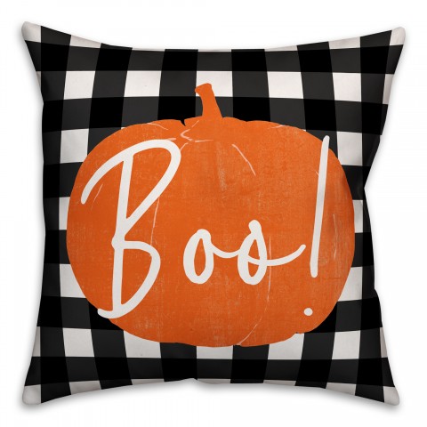 Boo Buffalo Check 18x18 Spun Poly Pillow