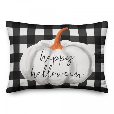Happy Haunting Buffalo Check 14x20 Spun Poly Pillow