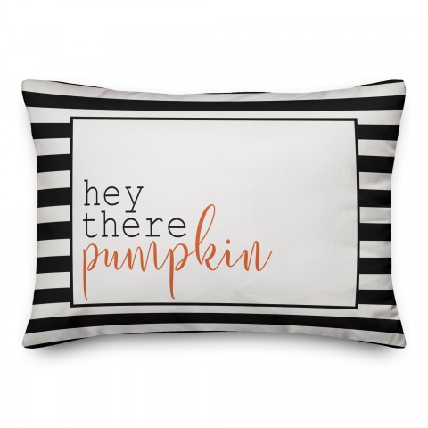 Hey There Pumpkin Stripes 14x20 Spun Poly Pillow