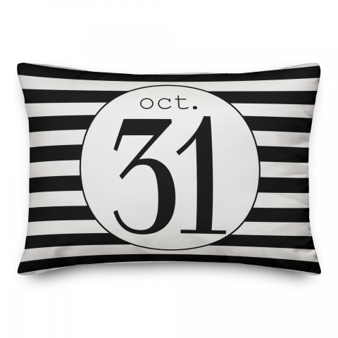 October 31st Stripes 14x20 Spun Poly Pillow