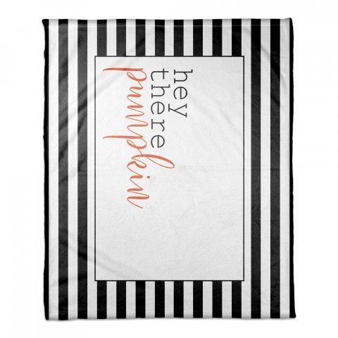 Hey There Pumpkin Stripes 50x60 Coral Fleece Blanket