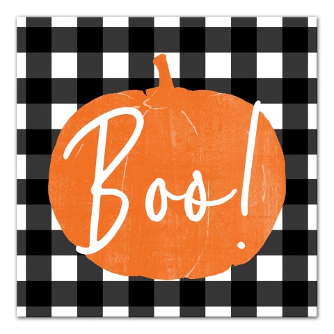 Boo Buffalo Check 16x16 Canvas Wall Art