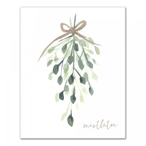 Watercolor Mistletoe 16x20 Canvas Wall Art